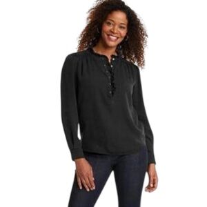🖤 Knox Rose | Black Long Sleeve Blouse | Size Small | 100% Lyocell RN #177730 |